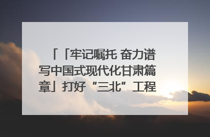 「牢记嘱托 奋力谱写中国式现代化甘肃篇章」打好“三北”工程攻坚战 筑牢国家西部生态安全屏障
