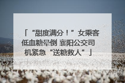 “甜度满分！”女乘客低血糖晕倒 襄阳公交司机紧急“送糖救人”