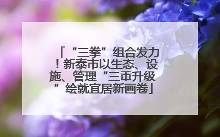 “三拳”组合发力！新泰市以生态、设施、管理“三重升级”绘就宜居新画卷