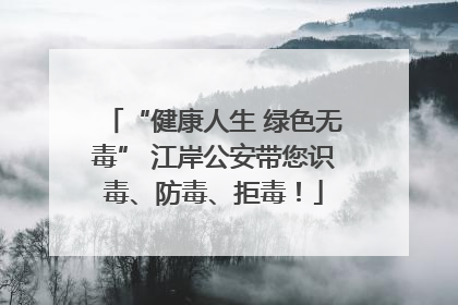 “健康人生 绿色无毒” 江岸公安带您识毒、防毒、拒毒！