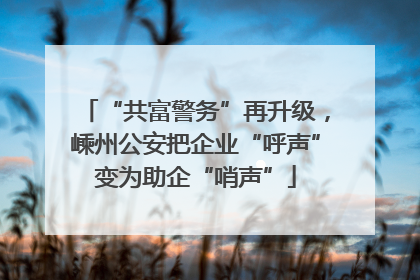 “共富警务”再升级，嵊州公安把企业“呼声”变为助企“哨声”