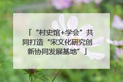 “村史馆+学会”共同打造“宋文化研究创新协同发展基地”
