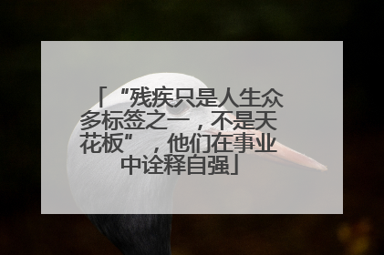 “残疾只是人生众多标签之一，不是天花板”，他们在事业中诠释自强