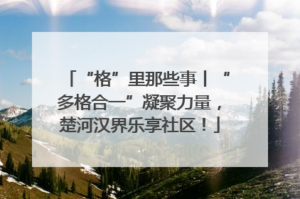 “格”里那些事丨“多格合一”凝聚力量，楚河汉界乐享社区！