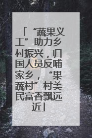 “蔬果义工”助力乡村振兴，归国人员反哺家乡，“果蔬村”村美民富香飘远近