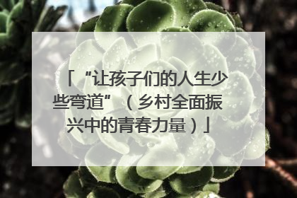 “让孩子们的人生少些弯道”（乡村全面振兴中的青春力量）