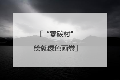 “零碳村” 绘就绿色画卷