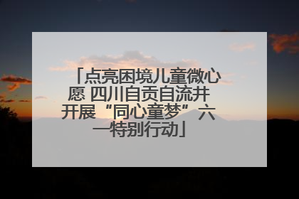 点亮困境儿童微心愿 四川自贡自流井开展“同心童梦”六一特别行动