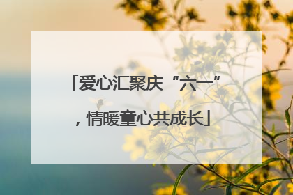 爱心汇聚庆“六一”，情暖童心共成长