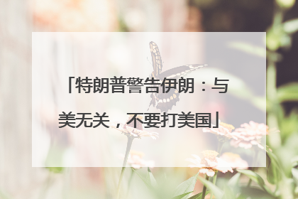 特朗普警告伊朗：与美无关，不要打美国