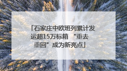 石家庄中欧班列累计发运超15万标箱 “重去重回”成为新亮点