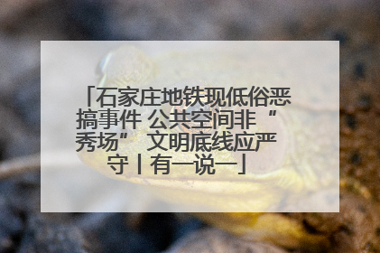 石家庄地铁现低俗恶搞事件 公共空间非“秀场” 文明底线应严守丨有一说一