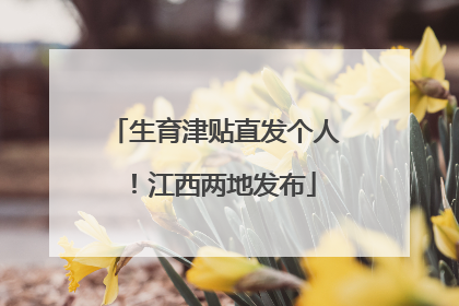 生育津贴直发个人！江西两地发布