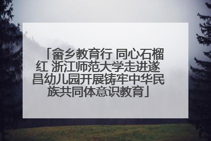 畲乡教育行 同心石榴红 浙江师范大学走进遂昌幼儿园开展铸牢中华民族共同体意识教育