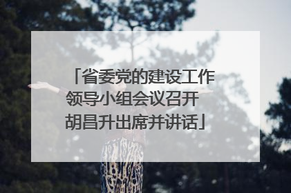 省委党的建设工作领导小组会议召开 胡昌升出席并讲话