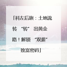 科左后旗：土地流转 “转” 出黄金路！解锁 “双薪” 致富密码