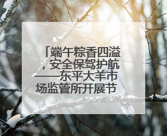 端午粽香四溢，安全保驾护航——东平大羊市场监管所开展节前食品安全专项检查