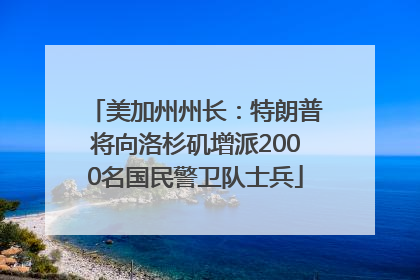 美加州州长：特朗普将向洛杉矶增派2000名国民警卫队士兵