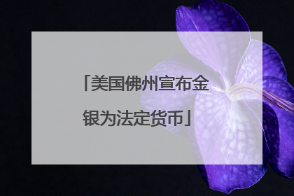 美国佛州宣布金银为法定货币
