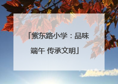 紫东路小学：品味端午 传承文明