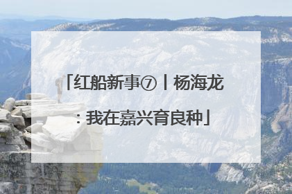 红船新事⑦丨杨海龙：我在嘉兴育良种
