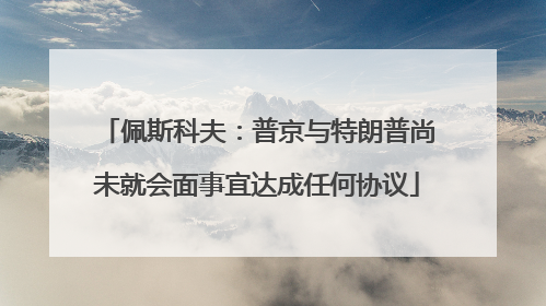 佩斯科夫：普京与特朗普尚未就会面事宜达成任何协议