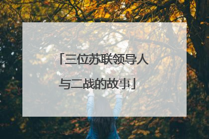 三位苏联领导人与二战的故事