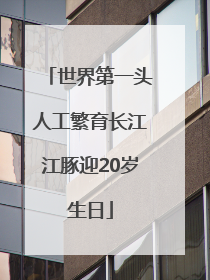世界第一头人工繁育长江江豚迎20岁生日