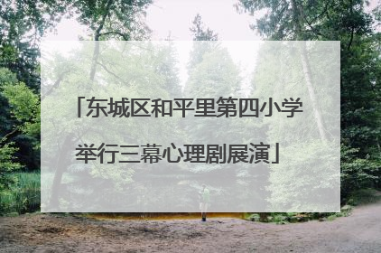东城区和平里第四小学举行三幕心理剧展演