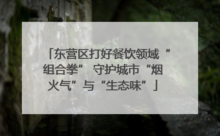东营区打好餐饮领域“组合拳” 守护城市“烟火气”与“生态味”
