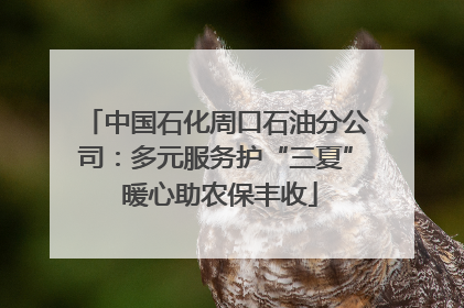 中国石化周口石油分公司：多元服务护“三夏” 暖心助农保丰收