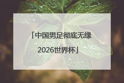 中国男足彻底无缘2026世界杯