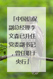 中国信保副总经理李文森已升任党委副书记，曾任职于央行