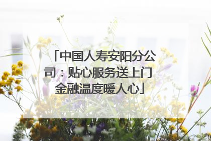 中国人寿安阳分公司：贴心服务送上门 金融温度暖人心