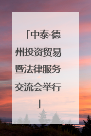 中泰·德州投资贸易暨法律服务交流会举行