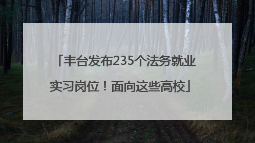 丰台发布235个法务就业实习岗位！面向这些高校