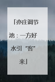 亦庄调节池：一方好水引“客”来