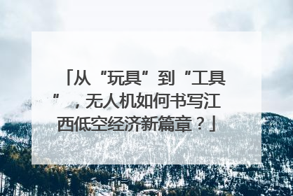 从“玩具”到“工具”，无人机如何书写江西低空经济新篇章？