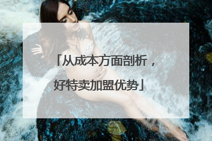 从成本方面剖析，好特卖加盟优势