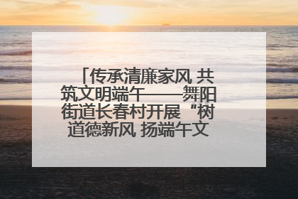 传承清廉家风 共筑文明端午——舞阳街道长春村开展“树道德新风 扬端午文化”主题活动
