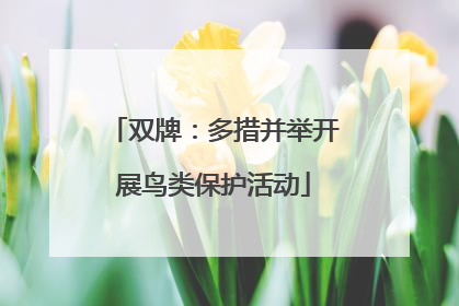 双牌：多措并举开展鸟类保护活动