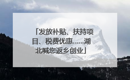 发放补贴、扶持项目、税费优惠……湖北喊您返乡创业
