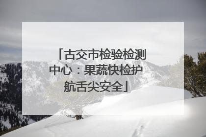 古交市检验检测中心：果蔬快检护航舌尖安全