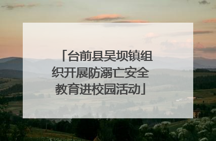 台前县吴坝镇组织开展防溺亡安全教育进校园活动