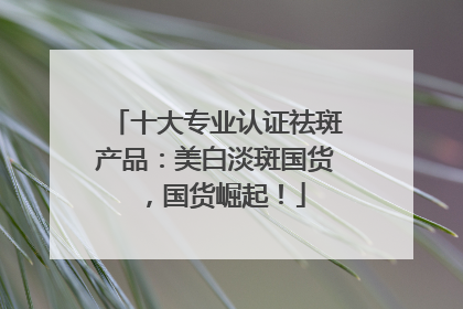 十大专业认证祛斑产品：美白淡斑国货，国货崛起！