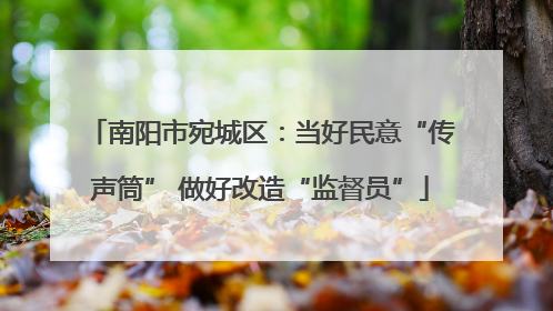 南阳市宛城区：当好民意“传声筒” 做好改造“监督员”