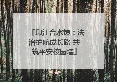 印江合水镇：法治护航成长路 共筑平安校园墙