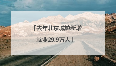 去年北京城镇新增就业29.9万人