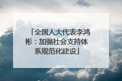 全国人大代表李鸿彬：加强社会支持体系规范化建设