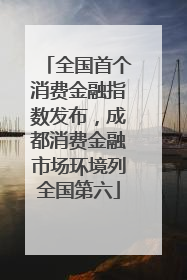 全国首个消费金融指数发布，成都消费金融市场环境列全国第六